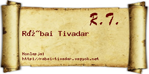 Rábai Tivadar névjegykártya