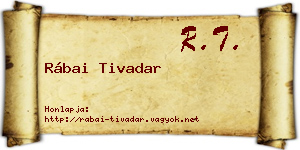Rábai Tivadar névjegykártya